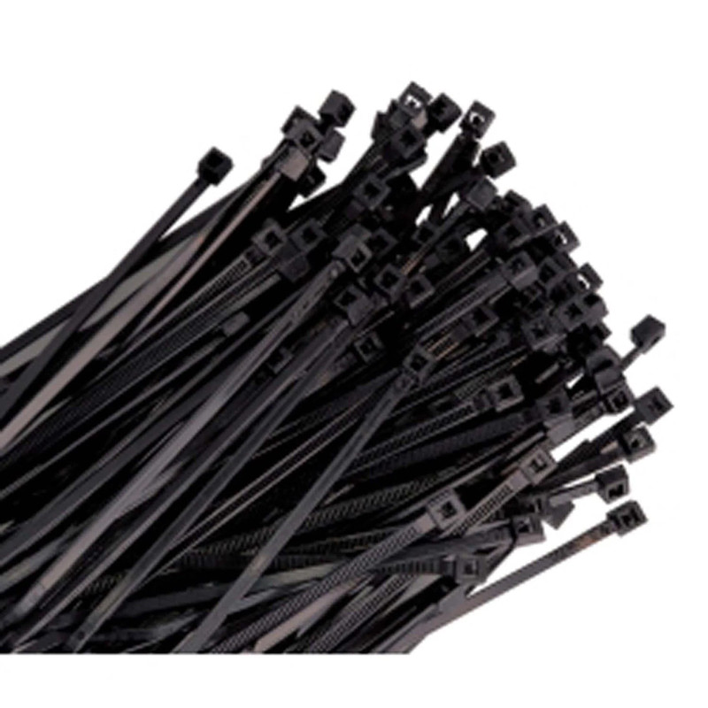 4" Long Heavy Duty Black Nylon Ties, with 18 lb Tensile Strength, 100/pk